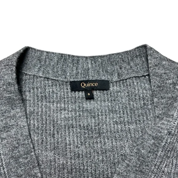 Quince Women's Charcoal Gray Baby Alpaca Wool Cropped Cardigan Size S - Picture 4 of 7